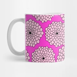 Large Flowers Print - Pink Magenta Mug